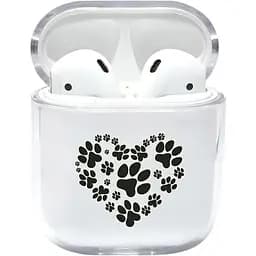 Прозорий силіконовий чохол Apple AirPods - Лапки (KAP1197)