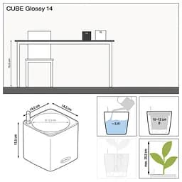 Вазон Lechuza Cube Glossy, 0.4 л, білий (13510) - мініатюра 3
