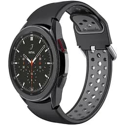 Браслет Galaxy Uniq для Samsung Galaxy Watch 6 Classic 43mm 6 Classic 47mm - чорно-сірий ширина кріплення 20мм силікон Watchbands (W40-6WB52411043)