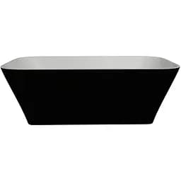 Ванна окремостояча глянцева Amdcon Atlant 160x75 чорна з литого каменю ATLANT_160_BLACK_HL Чорний