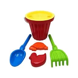 Пісочний набір Великий Mtoys S0004 лопатка, граблі та дві пасочки Червоний