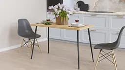 Кухонний стіл Марсель 30 Ferrum-decor 75x120x70 Чорний метал ДСП Дуб Артізан 32 мм (FRD-106694)