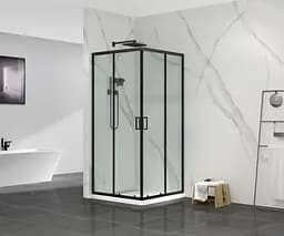 Душова кабіна без піддону Mixxus Premium Diverse SC02-90x90x195-TR Black прозоре скло 5 мм MI6862, Чорний матовий, Універсальна, прозорий - мініатюра 4
