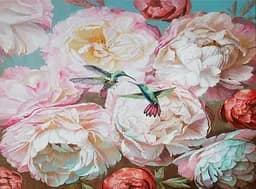 Алмазна картина Ніжність піонів HX085, 30x40 см