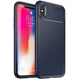 Чохол-накладка iPaky Carbon Fiber Series/Soft TPU Case Apple iPhone X Blue
