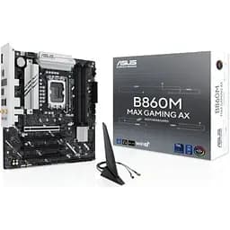 Материнська плата LGA1851, Asus B860M MAX GAMING AX, B860, 4xDDR5, 1xPCI-E 5.0 x16, 3xPCI-E 4.0 x16, 4xSATA3, 3xM.2, Realtek 7.1, Realtek 2.5Gb, WiFi 6, Bluetooth 5.4, DP/Type-C, MicroATX