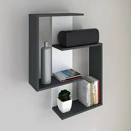 Полочка навесная для книг и декора FH-Assen 650х850х196 мм Антрацит/Белый