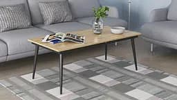 Стіл журнальний трансформер Dandi Small Ferrum-decor 45x120(160)x60 Чорний метал ДСП Дуб Артізан 16 мм (FRD-106792)