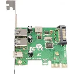 Плата расширения Frime PCI-E x1 2xUSB 3.0 / 1xType-C чип VL805 питание SATA ECF-PCIEtoUSB007.LP