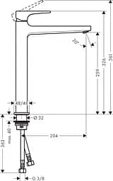 Змішувач Hansgrohe Metropol 260 для умивальника Matt Black 32512670 Чорний матовий - мініатюра 2