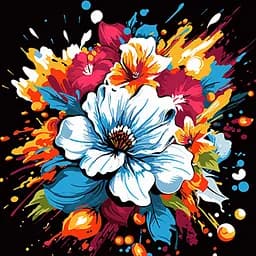 Набор для росписи Strateg Цветочный взрыв Strateg на черном фоне 40х40 см (AV4040-40)