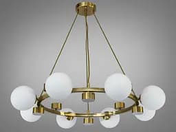 Елегантна підвісна люстра для кабінету Diasha LQ7131/8+8BR золота 80 см G9 LED 16-22 кв. м.