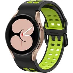 Ремінець для Samsung Galaxy Watch 4 40mm - чорно-зелений ширина кріплення 20мм силікон перфорація розмір L Watchbands Galaxy Sport (WB00S4GALAXYSPORT2440)