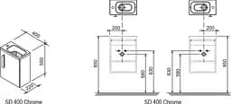 Тумба під умивальник Ravak SD 400 Chrome каппучино X000000965 - мініатюра 2
