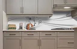 Кухонний фартух Тонкі Лінії вінілова для кухні 65х250 см Анотація Сірий Happy Pocket Z184314 - мініатюра 2