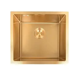Кухонная мойка золотая из нержавеющей стали 50 см под столешницу Nett NG-5045, Золотой