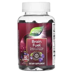 Підтримка пам'яті та концентрації Nature's Way Brain Fuel смак винограду 60 жувальних цукерок