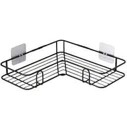 Полка настенная Stenson TD01322 угловая 26.5x26.5x9.5 см черная (25466)