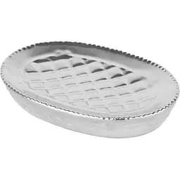 Мыльница Volver Blanca, 11х7,5х2 см, серебристая (37022)