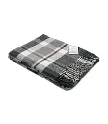 Плед вовняний Vladi Метро 140х200 білий-дим-антрацит 1