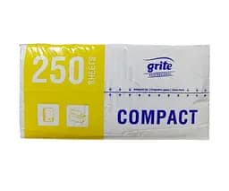 Grite Economy, 250 аркушів, Рушники паперові Гріте, 2-шарові, V-складання, сірі, 225 х 220 мм - мініатюра 2