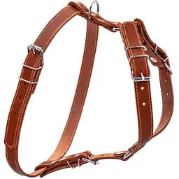 Шлея для собак Collar одинарна, шкіра, для міні на середніх порід, 40-56х57-65х2 см, коричневий (6366)