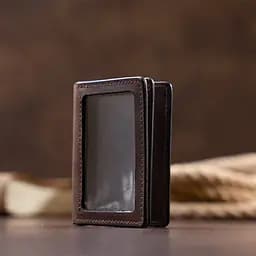 Візитниця з обкладинкою для ID-паспорта з натуральної шкіри Grande Pelle 11292 коричнева - мініатюра 7