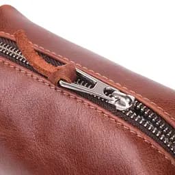 Косметичка невеликого розміру з гладкої шкіри на блискавці Серце Grande Pelle 16762 світло-коричнева - мініатюра 3