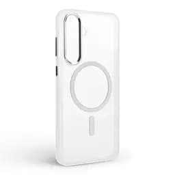 Чехол Samsung Galaxy S25 FE 5G, Unit MagSafe, белый, прозрачный, магсейф, противоударный, магнитный, панель-накладка с поддержкой MagSafe, с поддержкой беспроводной зарядки, TPU+PC, защита всего корпуса, ударопрочный, ArmorStandart (ARM89159) - мініатюра 2
