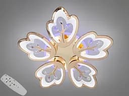 Стельова LED люстра Diasha 8148/5G золото, квітка, 90 Вт, 65 см, 12-17m2