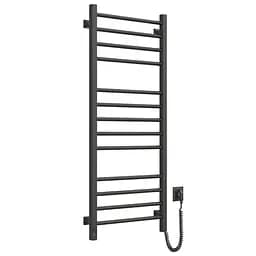Электрический полотенцесушитель Navin Классик Квадро 500x1200 Sensor правая с таймером, черный муар 00-044050-5080, Черный матовый, Правое, Электронный