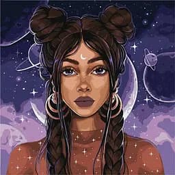 Картина за номерами Ideyka Космічна дівчина 40x40 см (KHO8412)