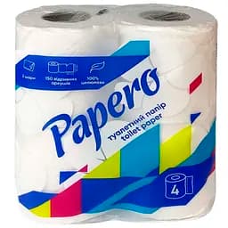Туалетний папір Papero 2 шаровий 150 відривів 4 шт.