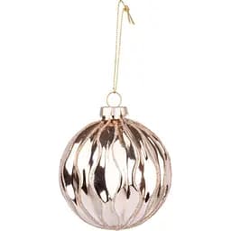 Новогодняя игрушка Novogod'ko Шар 8 cм глянцевая с орнаметом золотая (973834)