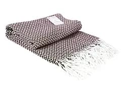 Плед бавовняний Vladi Валенсія Антоніо 140х200 білий-темно-коричневий