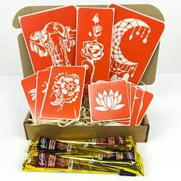 Набір хни з трафаретами для біо-тату №5 Fresh Tattoo henna-set-05 - мініатюра 6