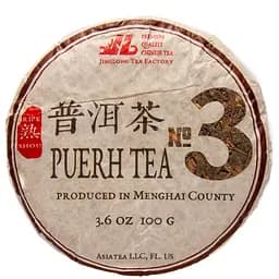 Чай Jinglong Tea Factory Шу Пуэр Цзин Лун №3 2021 г. - блин, 100 г