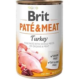 Влажный корм для собак Brit Pate & Meat Turkey с индейкой 400 г