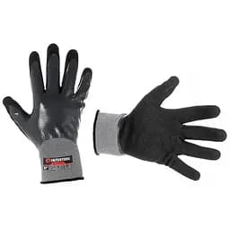 Рукавички робочі захисні Intertool Storm двошарова нітрилова пориста 10"