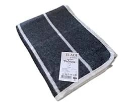 Плед бавовняний Vladi Валенсія Гаррі 100х140 біло-темно-сірий