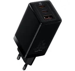 Зарядное устройство Baseus GaN3 Pro 3 порта 2C+U 65W (CCGP050101) - мініатюра 3