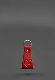 Кожаный красный брелок-петля