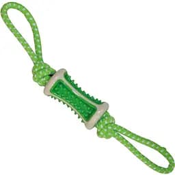 Игрушка для собак Croci Взрывной ролл на веревке резина зеленая 41х6 см