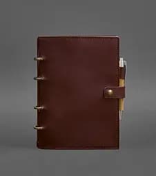 Шкіряний блокнот з датованим блоком (Софт-бук) 9.1 бордовий Crazy Horse