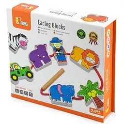 Дерев'яна шнурівка Viga Toys Зоопарк (59549) - мініатюра 4