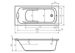 Ванна акрилова Rho Vrgo ВZ07 170x75 BZ0700500000000 - мініатюра 2