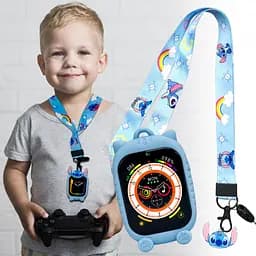 Дитячий смарт-годинник JETIX G99 зі змінним корпусом, GPS, 4G Відеодзвінком і вологозахистом Блакитний - мініатюра 5