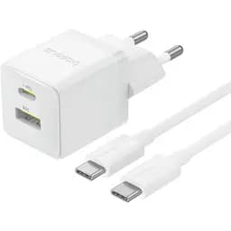 Мережевий зарядний пристрій Baseus Palm C+U 30W EU with USB-C to USB-C cable white (P1011160A213-01)
