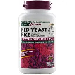 Рис червоний дріжджовий NaturesPlus Herbal Actives 600 мг 60 таблеток