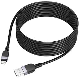 Дата кабель Hoco X109 Energy silicone USB to MicroUSB (3m) Black - мініатюра 3